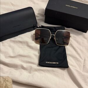 Dolce & Gabbana Women's Black and Gold Sunglasses